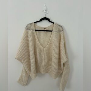 Free People Women's Moonbeam Alpaca Sweater, Ivory, Off White